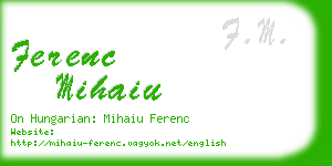 ferenc mihaiu business card